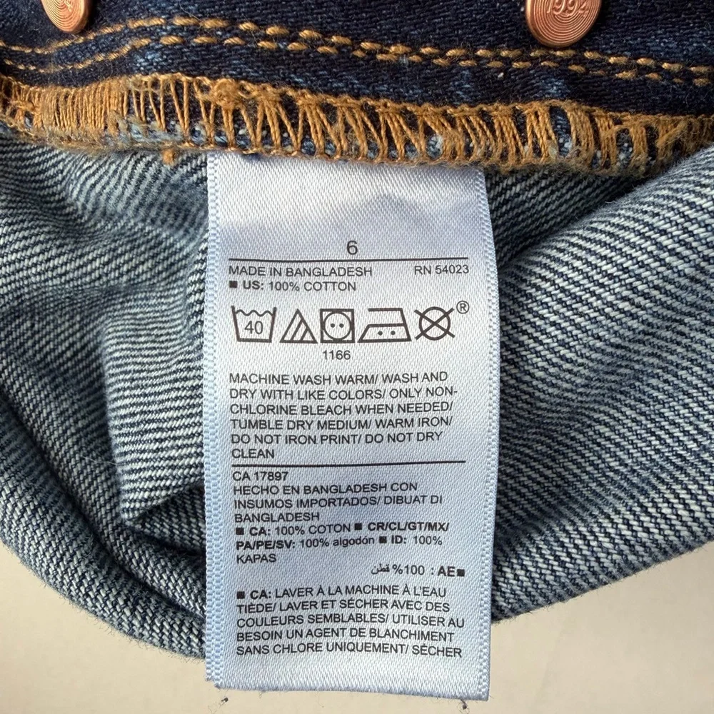 Old Navy Retro Y2K 90s Indigo Blue Denim Ankle Length Overalls Size 6 - Picture 7 of 14